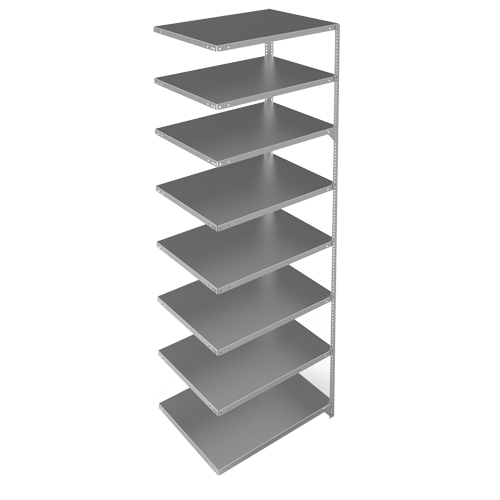 Shelving Unit, Galvanized Steel, Slotted Angle, 400 lbs. Capacity, 36" W x 96" H x 24" D EastCoast Offshore Supplies