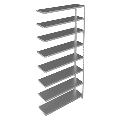 Shelving Unit, Galvanized Steel, Slotted Angle, 300 lbs. Capacity, 48" W x 96" H x 12" D EastCoast Offshore Supplies