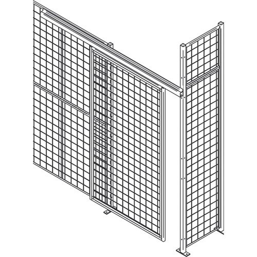 Heavy-Duty Wire Mesh Partition Sliding Door, 8' W x 10' H EastCoast Offshore Supplies