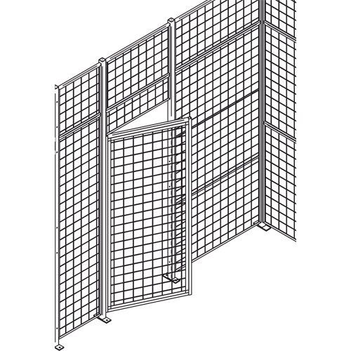 Wire Mesh Partition Swing Door with Wicket, 4' W x 7' H EastCoast Offshore Supplies