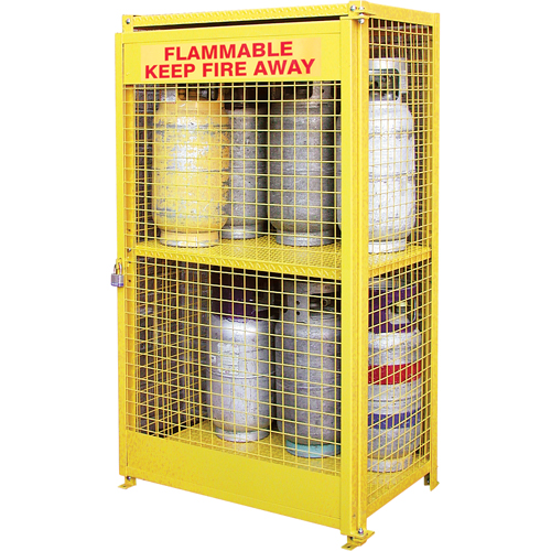 Gas Cylinder Cabinets, 12 Cylinder Capacity, 44" W x 30" D x 74" H, Yellow EastCoast Offshore Supplies