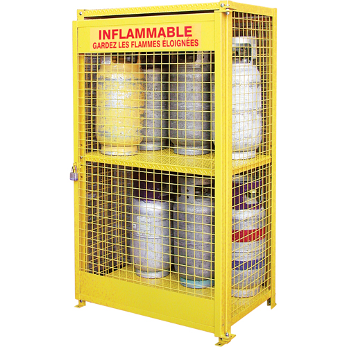 Gas Cylinder Cabinets, 12 Cylinder Capacity, 44" W x 30" D x 74" H, Yellow EastCoast Offshore Supplies