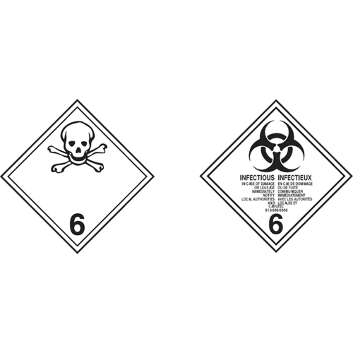 TDG Shipping Labels, Class 6.1, Toxic Substances, Vinyl EastCoast Offshore Supplies