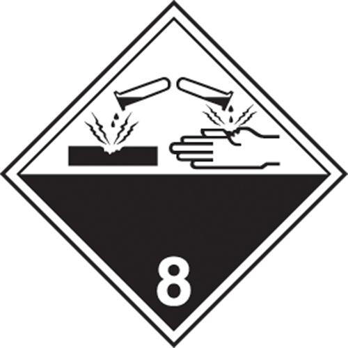 TDG Shipping Labels, Class 8, Corrosives, Paper EastCoast Offshore Supplies