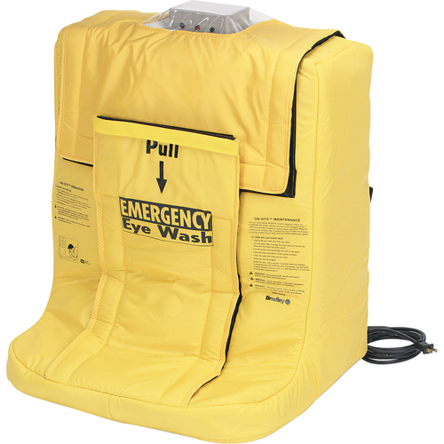 Douche oculaire On-Site avec enveloppe chauffante, Aliment&eacute; par gravit&eacute;, Capacit&eacute; 7 gal., Conformit&eacute; ANSI Z358.1 EastCoast Offshore Supplies