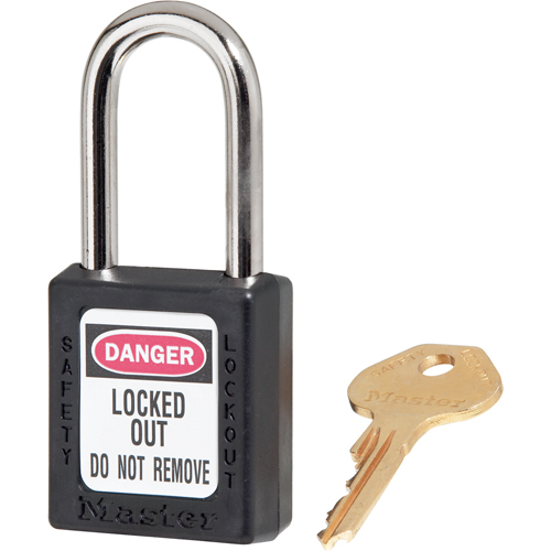 Cadenas de s&eacute;curit&eacute; Zenex 410, Noir, Cl&eacute;s diff&eacute;rentes, Thermoplastique, Largeur de 1-1/2" EastCoast Offshore Supplies