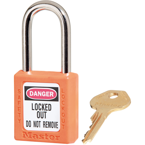 410 Zenex Safety Padlock, Orange, Keyed Different, Thermoplastic, 1-1/2" Width EastCoast Offshore Supplies