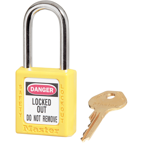 410 Zenex Safety Padlock, Yellow, Keyed Different, Thermoplastic, 1-1/2" Width EastCoast Offshore Supplies