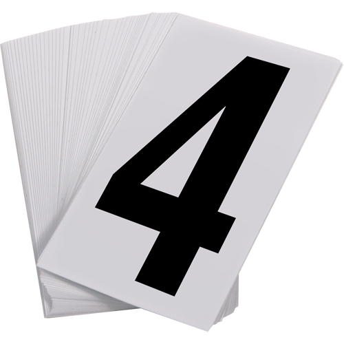 Pressure Sensitive Numbering, 4, 3-1/2" H, Black on White EastCoast Offshore Supplies