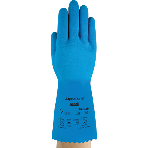 Gants AlphaTec 87-029, Taille Petit/7, 12" lo, Latex de caoutchouc, Doublure en Nylon, 50 mils EastCoast Offshore Supplies