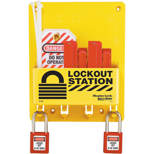 Compact Lockout Station, Thermoplastic Padlocks, 4 Padlock Capacity, Padlocks Included EastCoast Offshore Supplies