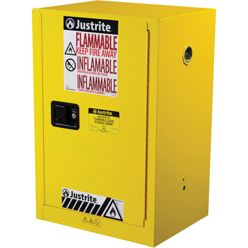Sure-Grip&reg; EX Compac Flammable Safety Cabinet, 12 gal., 1 Door, 23.25" W x 35" H x 18" D EastCoast Offshore Supplies