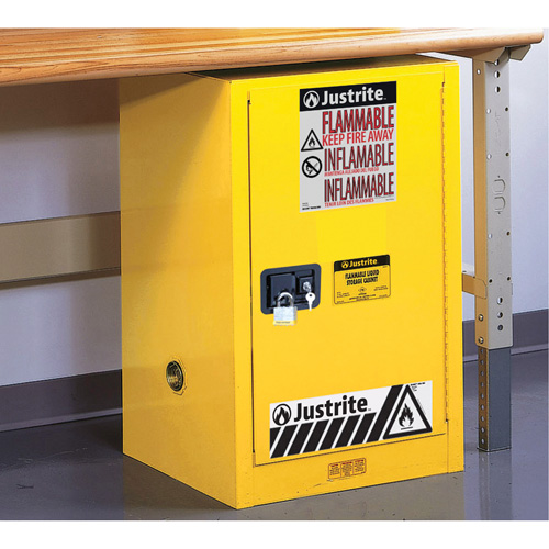 Sure-Grip&reg; EX Compac Flammable Safety Cabinet, 12 gal., 1 Door, 23.25" W x 35" H x 18" D EastCoast Offshore Supplies