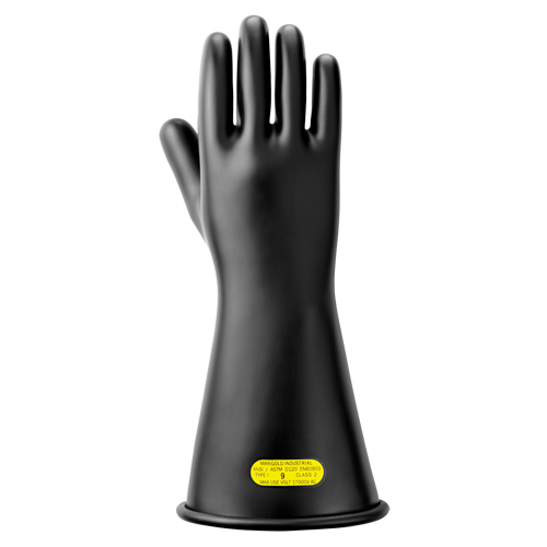 Black Natural Rubber Insulating Gloves, ASTM Class 2, Size 10, 14" L EastCoast Offshore Supplies