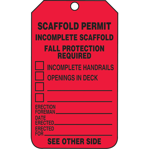 &eacute;tiquettes de s&eacute;curit&eacute; d'inspection et de contr&ocirc;le de l'&eacute;tat de l'&eacute;quipement, Plastique, 3-3/8" la x 5-7/8" h, Anglais EastCoast Offshore Supplies