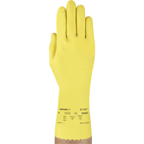 VersaTouch&reg; 297 Gloves, Size X-Large/10, 12" L, Rubber Latex, Flock-Lined Inner Lining, 20-mil EastCoast Offshore Supplies