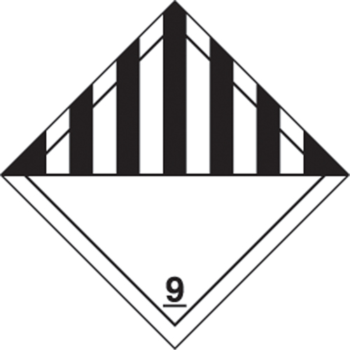 &eacute;tiquettes d'exp&eacute;dition TMD, Classe 9, Mati&egrave;res dangereuses diverses, Vinyle EastCoast Offshore Supplies