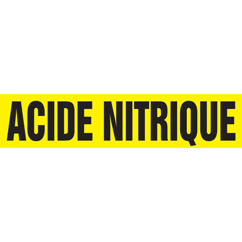 Marqueur de tuyau "Acid Nitrique", Autocollant, 4" h x 24" la, Noir sur jaune EastCoast Offshore Supplies