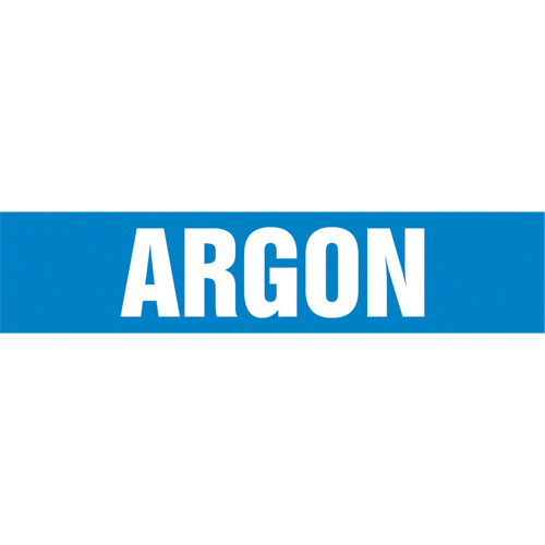Marqueur de tuyau "Argon", Autocollant, 4" h x 24" la, Blanc/bleu EastCoast Offshore Supplies