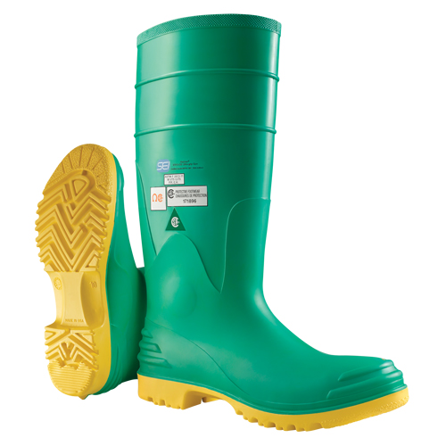 Hazmax&reg; 16" Kneeboot, PVC, Steel Toe, Size 6, Puncture Resistant Sole EastCoast Offshore Supplies