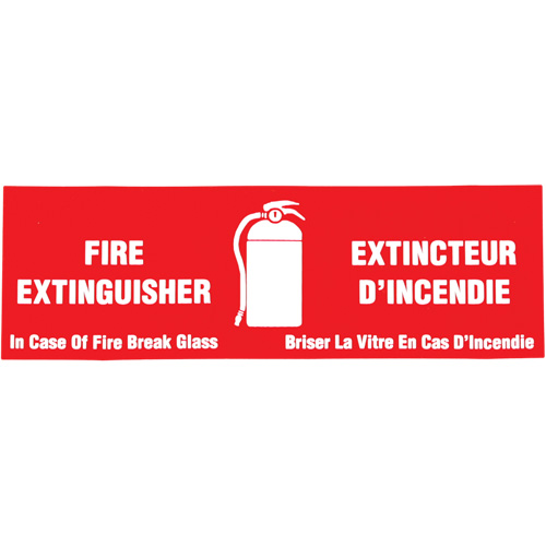 &eacute;tiquette  Fire Extinguisher / Extincteur d'incendie , 2" x 6", Vinyle, Bilingue avec pictogramme EastCoast Offshore Supplies