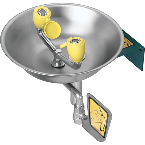 Poste de douche oculaire, Installation Montage mural, Bol Acier inoxydable EastCoast Offshore Supplies