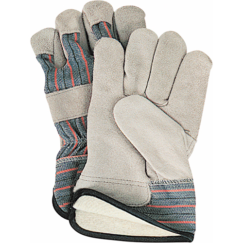 Gants d'ajusteur doubl&eacute;s pour l'hiver, Grand, Paume en Cuir de vache refendu, Doublure en Molleton de coton EastCoast Offshore Supplies