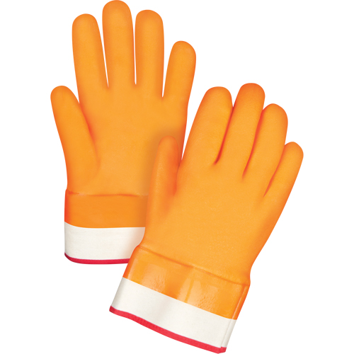 Gants doubl&eacute;s pour l'hiver r&eacute;sistants aux produits chimiques, Taille Grand/9, 10" lo, PVC, Doublure en Molleton de mousse, Gant de calibre hiver EastCoast Offshore Supplies