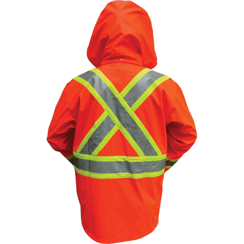Hi-Vis FR/PU Safety Rain Jackets, Small, High Visibility Orange EastCoast Offshore Supplies