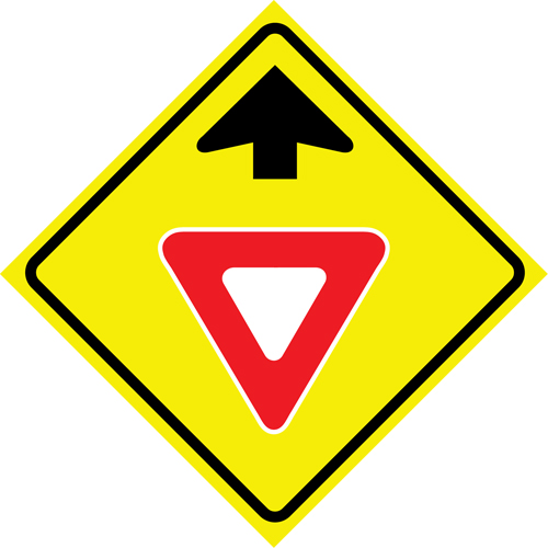 "Yield Ahead" Roll-Up Traffic Sign, 36" x 36", Vinyl, Pictogram EastCoast Offshore Supplies