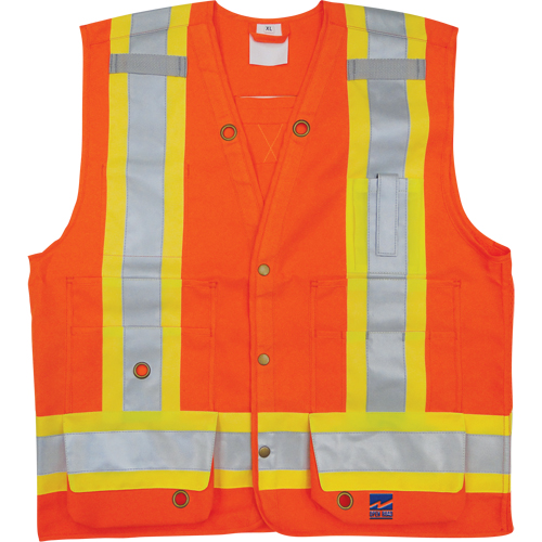 Veste de s&eacute;curit&eacute; pour arpenteur, Orange haute visibilit&eacute;, Petit, Polyester EastCoast Offshore Supplies