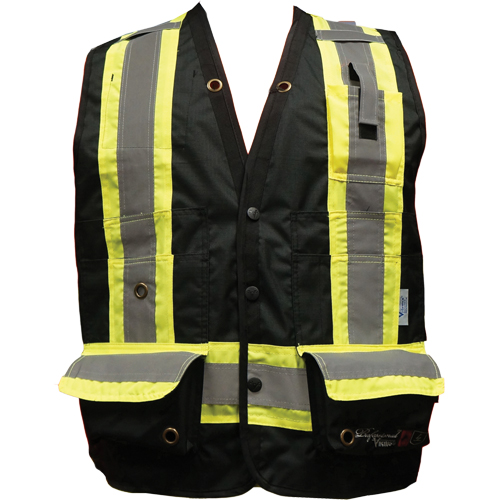 Fire Retardant Surveyor Safety Vest, Black, Small, Polyester EastCoast Offshore Supplies