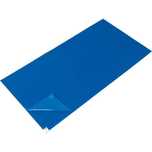 Tapis pelables de rechange pour salle blanche, &eacute;paisseur 1,57 mils, 2' la, 3' lo x Bleu EastCoast Offshore Supplies