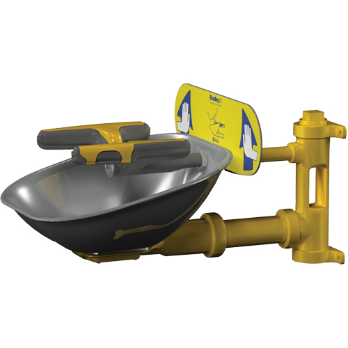 Postes de douche oculaire/faciale Halo, Installation Montage mural, Bol Acier inoxydable EastCoast Offshore Supplies