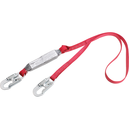 PRO Shock Absorbing Lanyards, 4', Snap Hook Center, Snap Hook Leg Ends, Polyester EastCoast Offshore Supplies