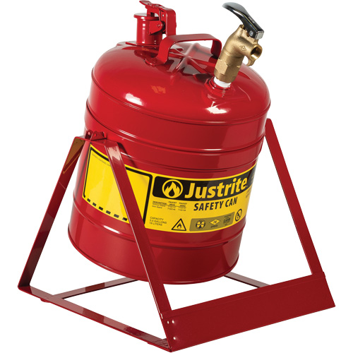 Laboratory Safety Can with Faucet, Type I, Steel, 5 US gal., Red, FM Approved EastCoast Offshore Supplies