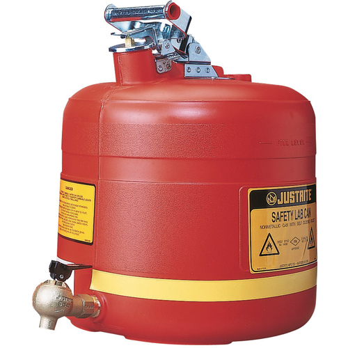 Laboratory Safety Can with Faucet, Type I, Steel, 5 US gal., Red, FM Approved EastCoast Offshore Supplies