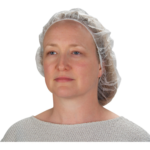 Non-Woven Bouffant Caps, Polypropylene, 21"/Large, White EastCoast Offshore Supplies