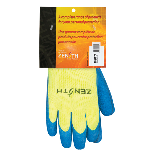 Gants haute visibilit&eacute; doubl&eacute;s d'acrylique de caoutchouc naturel, 7, R&ecirc;vetement Latex de caoutchouc, Calibre 7, Enveloppe en Acrylique EastCoast Offshore Supplies