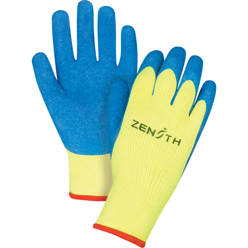 Gants haute visibilit&eacute; doubl&eacute;s d'acrylique & enduits de caoutchouc, 9/Grand, R&ecirc;vetement Latex de caoutchouc, Calibre 7, Enveloppe en Tissu &eacute;ponge EastCoast Offshore Supplies