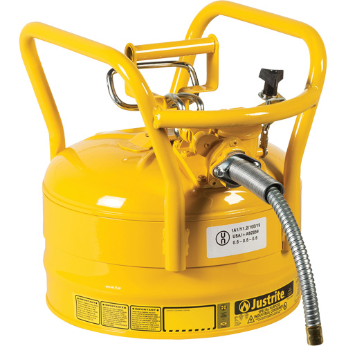 D.O.T. AccuFlow Safety Cans, Type II, Steel, 2.5 US gal., Yellow, FM Approved EastCoast Offshore Supplies