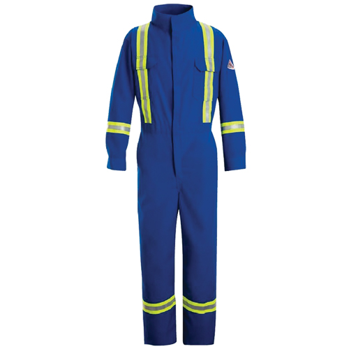 Combinaisons de qualit&eacute; sup&eacute;rieure r&eacute;sistantes aux flammes avec bandes r&eacute;fl&eacute;chissantes, Taille 38, Bleu royal, 5,1 cal/cm² EastCoast Offshore Supplies
