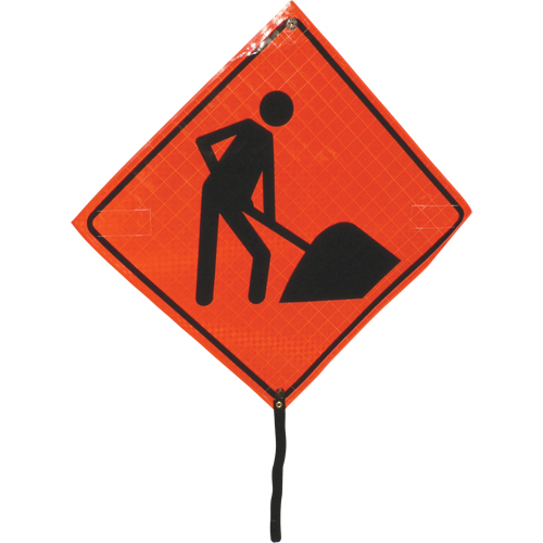 Men At Work Rolled Sign, 24" x 24", Vinyl, Pictogram EastCoast Offshore Supplies