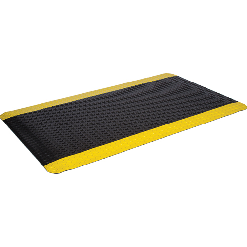 Tapis bord&eacute; de pont WD, Losange, 2' x 3' x 5/8", Noir/Jaune, &eacute;ponge EastCoast Offshore Supplies