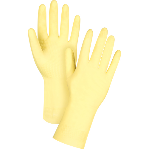 Gants jaune canari de premi&egrave;re qualit&eacute; r&eacute;sistants aux produits chimiques, Taille Moyen/8, 12" lo, Latex de caoutchouc, Doublure en Ouat&eacute;e, 18 mils EastCoast Offshore Supplies