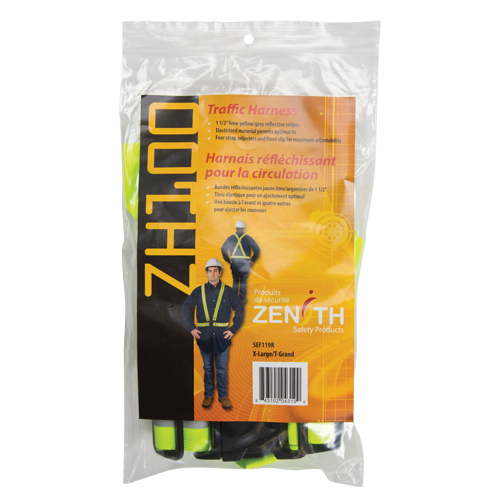 Harnais de s&eacute;curit&eacute; d'usage standard, Jaune lime haute visibilit&eacute;, Couleur r&eacute;fl&eacute;chissante Argent, T-Grand EastCoast Offshore Supplies