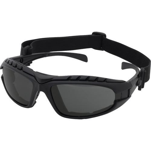 Lunettes de s&eacute;curit&eacute; &agrave; monture noire Dustdevil, Lentille Gris, Antibu&eacute;e/Anti-&eacute;gratignures, ANSI Z87+/R&eacute;pond ou surpasse la norme CSA Z94.3 EastCoast Offshore Supplies