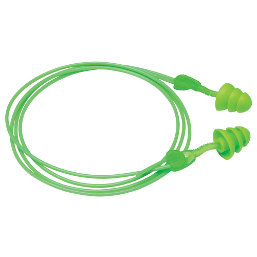 Bouchons d'oreilles r&eacute;utilisables Glide Trio, Avec cordon, Vrac - &agrave; nu, 27 dB NRR, Taille unique EastCoast Offshore Supplies