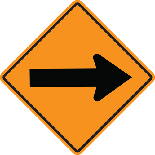 Arrow Roll-Up Temporary Conditions Sign , 24" x 24", Vinyl, Pictogram EastCoast Offshore Supplies