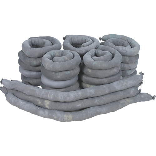 Remblais tubulaires absorbants, Universel, Absorption 50 gal., 3" la x 4' lo, Pqt de 30 EastCoast Offshore Supplies